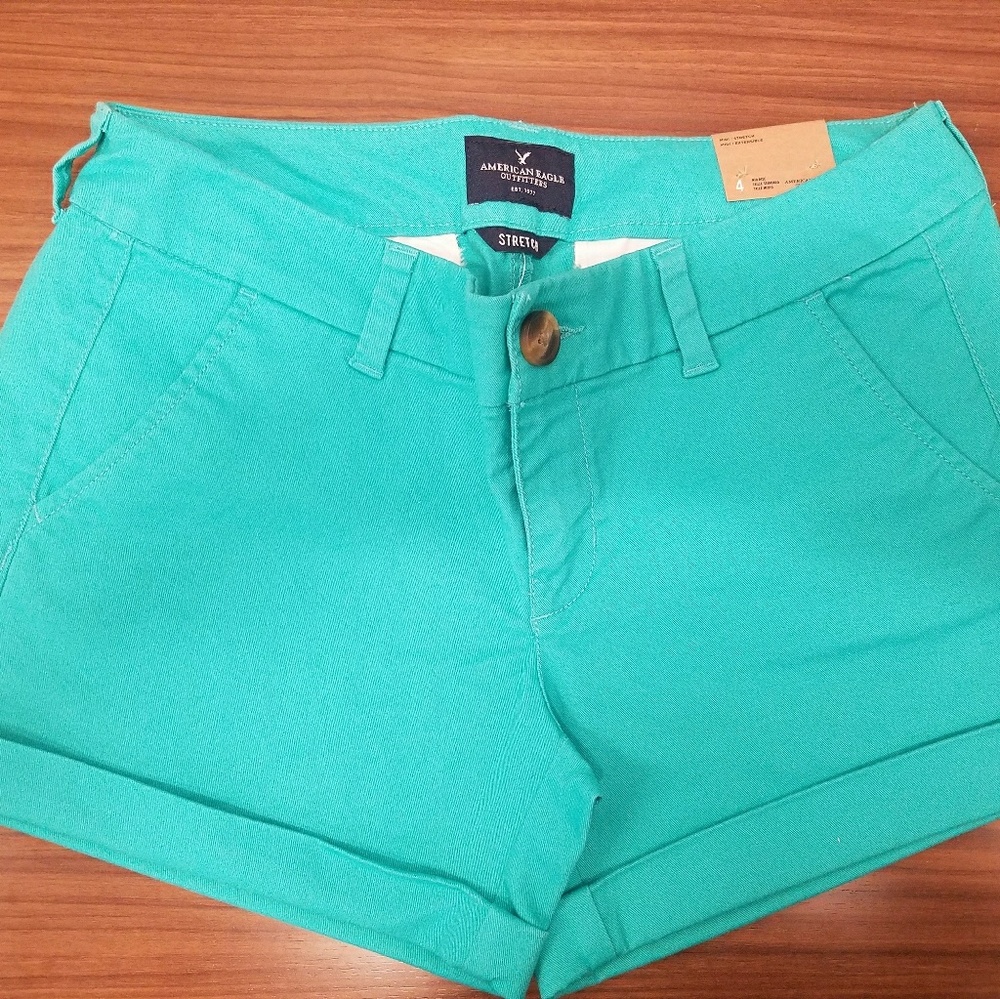 American Eagle Teal Midi Shorts